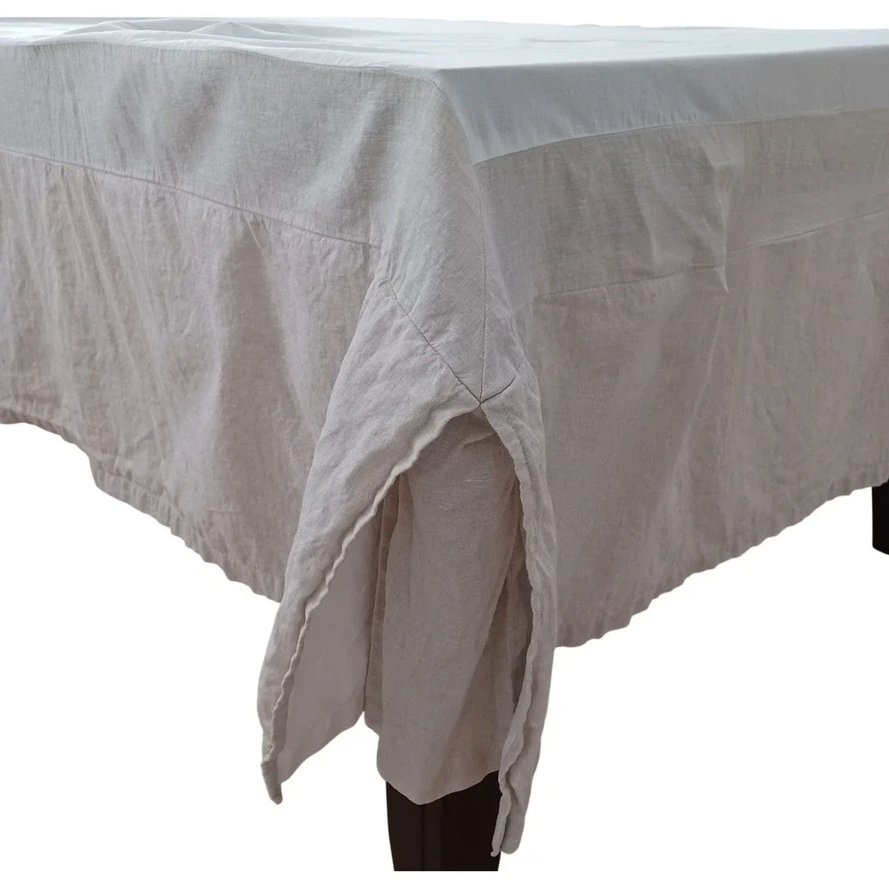 Pottery Barn Linen Bed Skirt Cal King Natural Tan 17